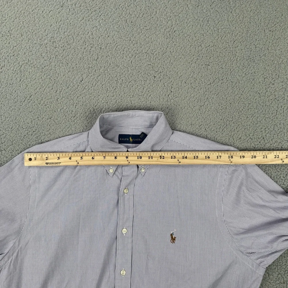 Ralph Lauren Long Sleeve Button Down Shirt Men 16.5 34/35 Striped Flesh Pony